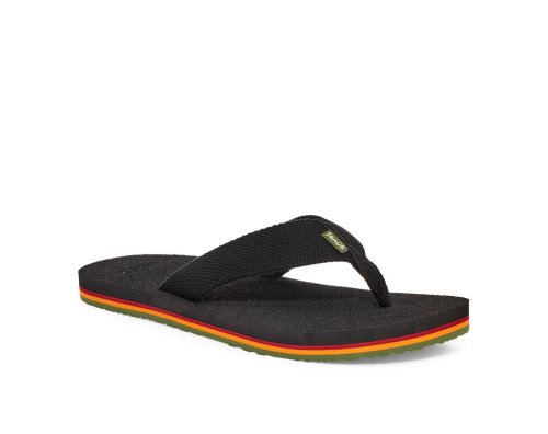 Tong Sanuk Beer Cozy Stacker Webbing Homme - Noir SUKNRE264